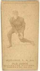 Albert Herman "Schelley" Schellhase, Catcher, St. Joseph Clay Eaters, from the Old Judge series (N172) for Old Judge Cigarettes MET DP846247