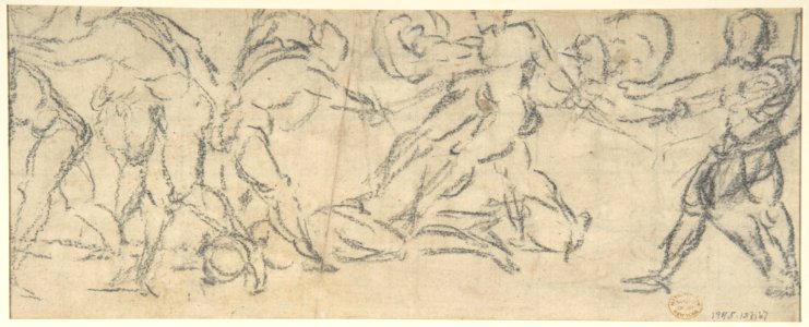 Antique Naval Battle (recto); A Battle Scene (verso) MET DP802121