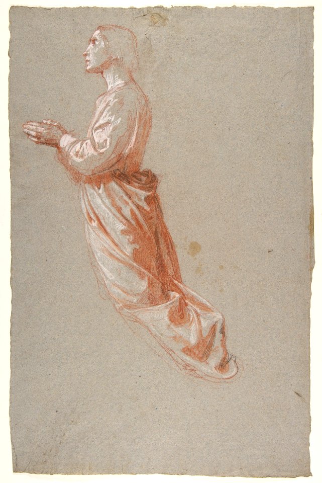 Angel (upper register; study for wall paintings in the Chapel of Saint Remi, Sainte-Clotilde, Paris, 1858) MET DP812079