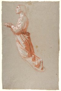 Angel (upper register; study for wall paintings in the Chapel of Saint Remi, Sainte-Clotilde, Paris, 1858) MET DP812079