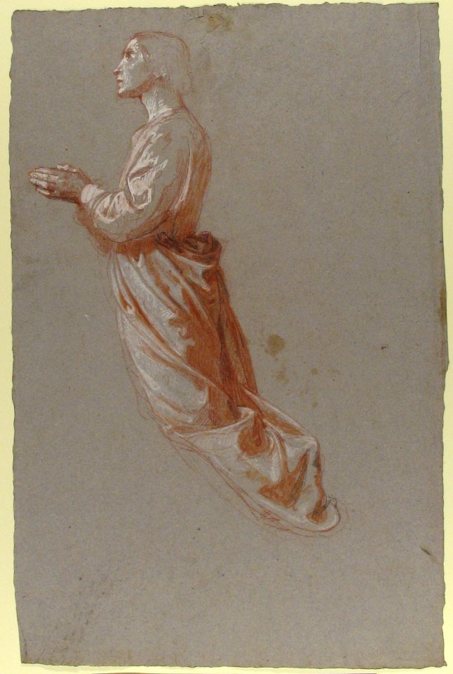 Angel (upper register; study for wall paintings in the Chapel of Saint Remi, Sainte-Clotilde, Paris, 1858) MET 1989.122.45