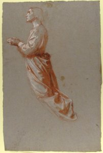 Angel (upper register; study for wall paintings in the Chapel of Saint Remi, Sainte-Clotilde, Paris, 1858) MET 1989.122.45