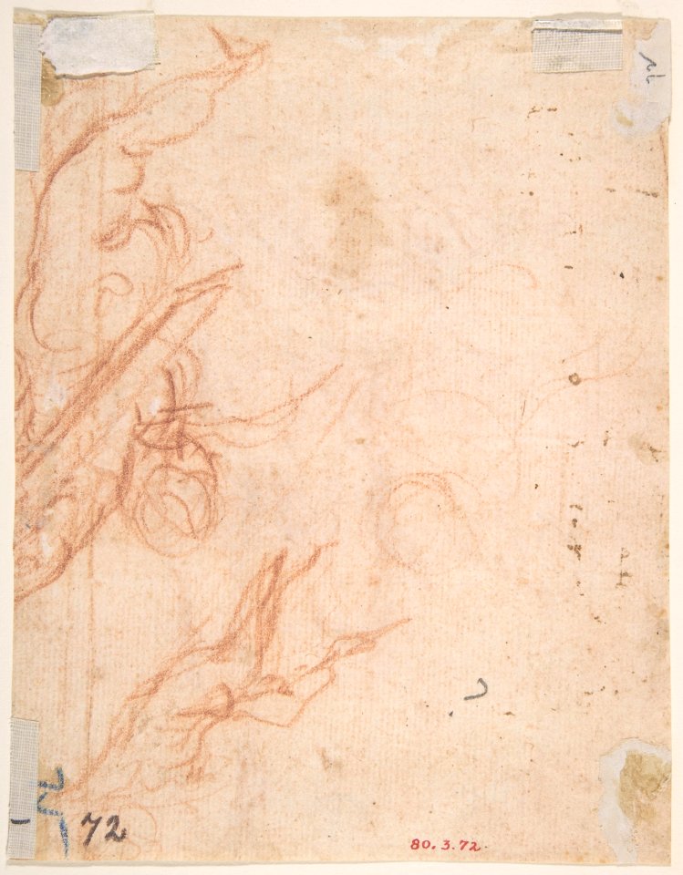 Angel (Recto); Fragmentary Sketches of Same Subject (Verso) MET DP802207