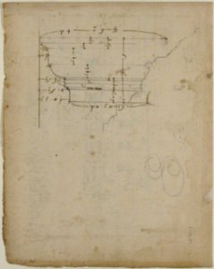 Arch of Camigliano, cornice, elevation in profile, ornamental detailing (recto) Unidentified, Doric capital; Arch of Camigliano, cornice, profile, sketch (verso) MET 68.769.17verso