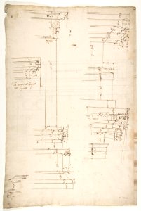 Arch of Constantine, elev, partial plan (recto) Arch of Constantine, profiles of base, shaft and entablature (verso) MET DP810827