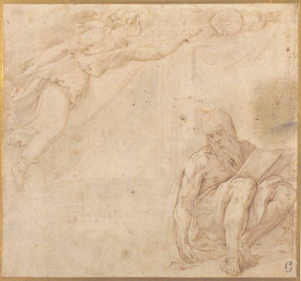 Allegory with a Flying Victory and a Seated Bearded Man with a Book MET 63.76.3