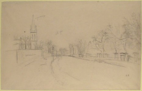 All Saints Church, Upper Norwood seen from the north side of Beulah Hill MET 56.173