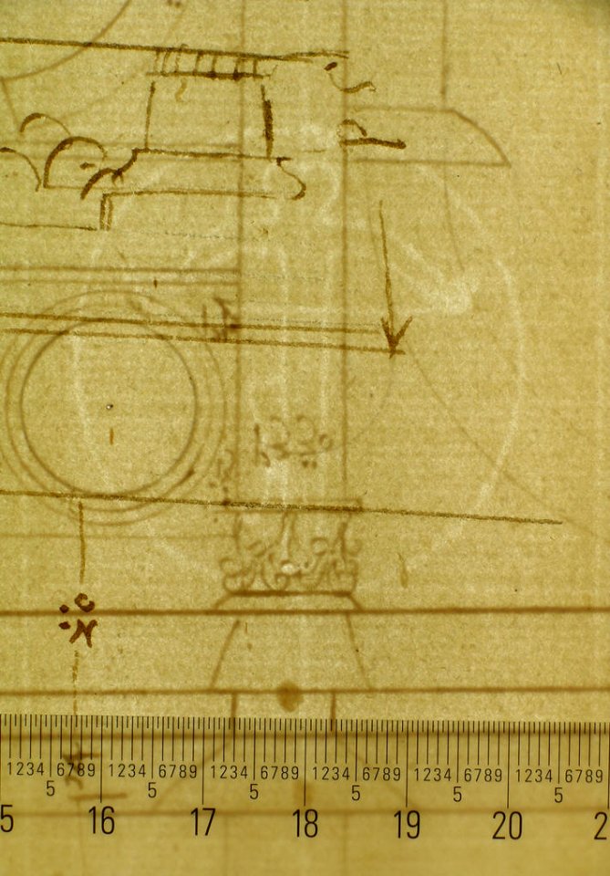Arch of Constantine, elev, partial plan (recto) Arch of Constantine, profiles of base, shaft and entablature (verso) MET sf68 769 20-watermark
