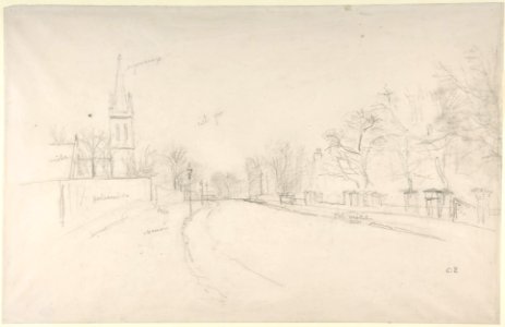 All Saints Church, Upper Norwood seen from the north side of Beulah Hill MET DP807942