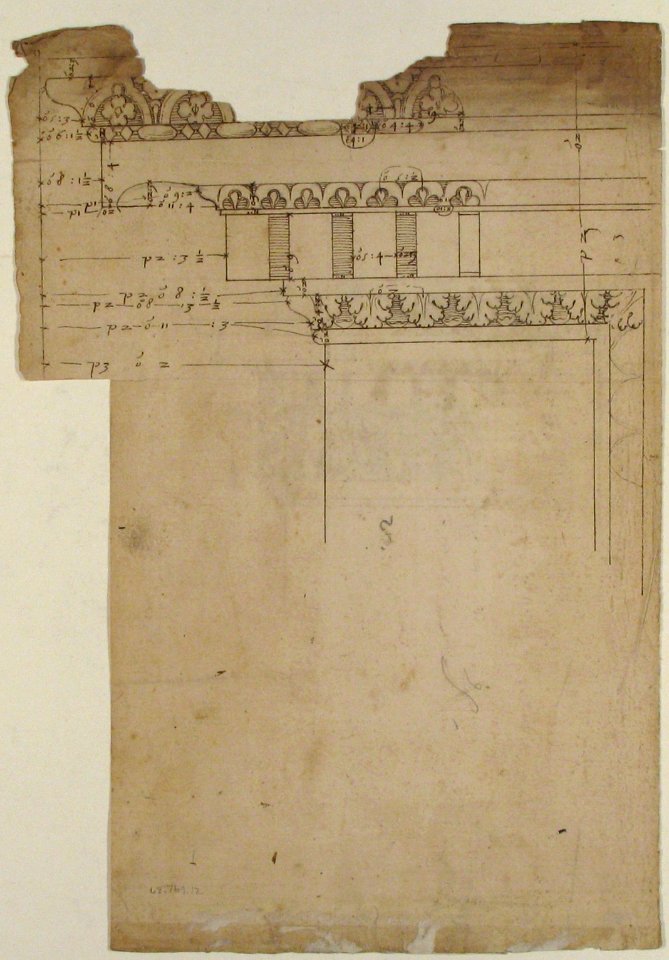 Arch of Septimius Severus, ornamental cornice and pilaster (recto) Arch of Septimius Severus, cornice with ornamental frame moulding (verso) MET 68.769.12verso