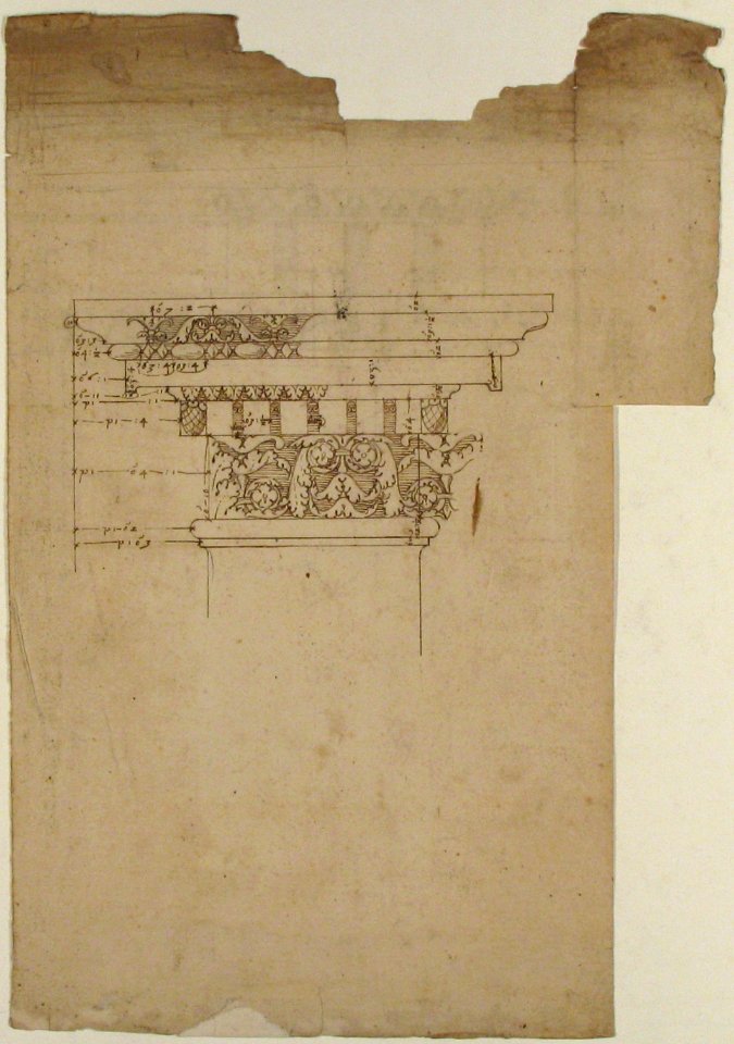 Arch of Septimius Severus, ornamental cornice and pilaster (recto) Arch of Septimius Severus, cornice with ornamental frame moulding (verso) MET 68.769.12recto
