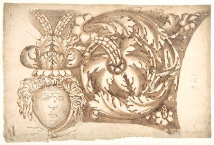 Arch of Septimius Severus, panel, elevation (recto) blank (verso) MET DP810841