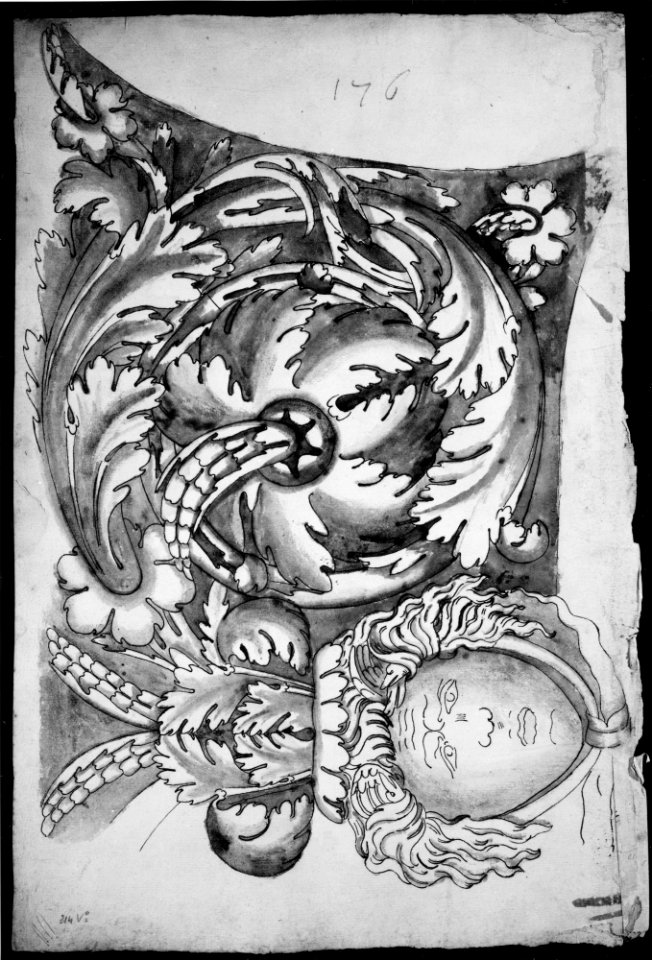 Arch of Septimius Severus, panel, elevation (recto) blank (verso) MET MM43689
