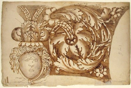 Arch of Septimius Severus, panel, elevation (recto) blank (verso) MET 68.769.46