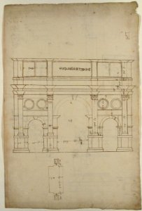 Arch of Constantine, elev, partial plan (recto) Arch of Constantine, profiles of base, shaft and entablature (verso) MET 68.769.20recto