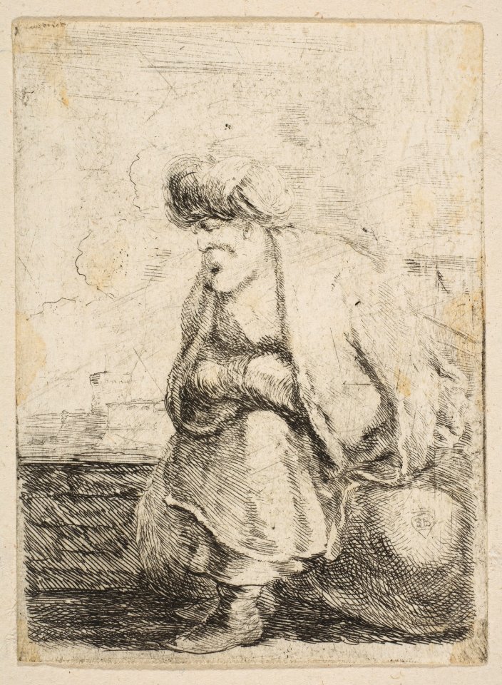 An Old Turk Seated on a Stone MET DP817586