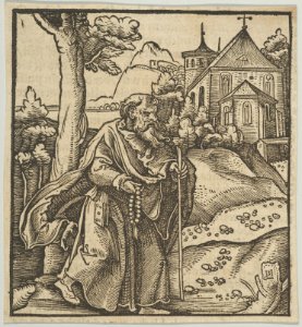 An Old Pilgrim Walking to the Right, from Hymmelwagen auff dem, wer wol lebt... MET DP849951