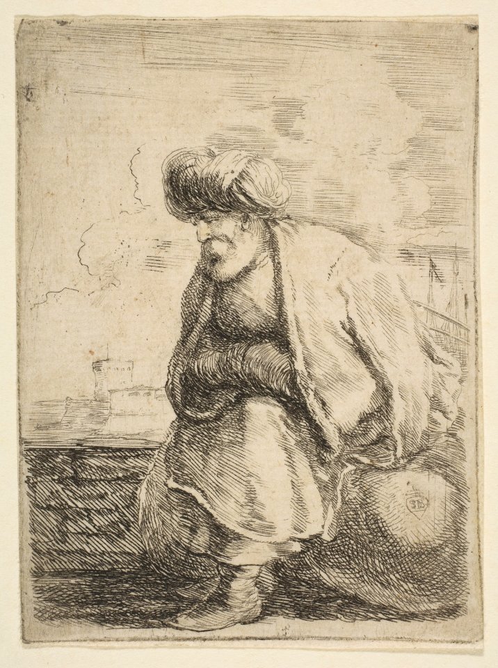 An Old Turk Seated on a Stone MET DP817439
