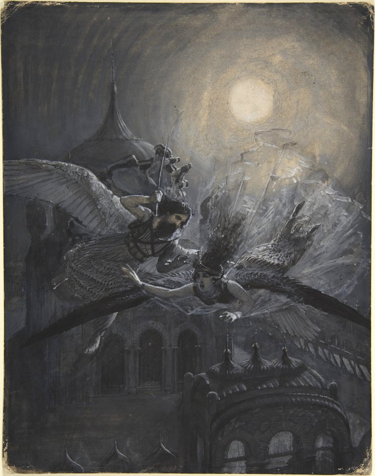 Angel Scourging a Harpy (recto); Athletic Scene (verso) MET DP806084