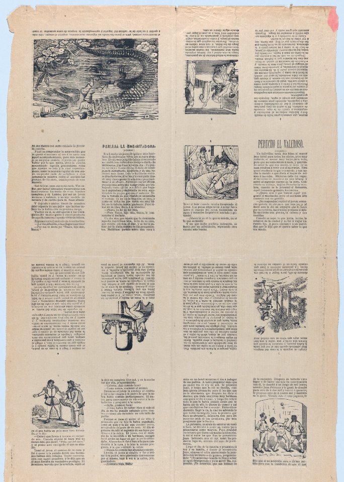 An uncut sheet printed on both sides with pages from 'Perucho el Valeroso' and 'Perlina la encantadora' MET DP873193