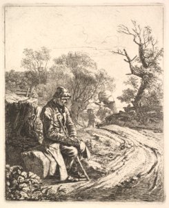 An Old Man Sitting on the Roadside MET DP824237