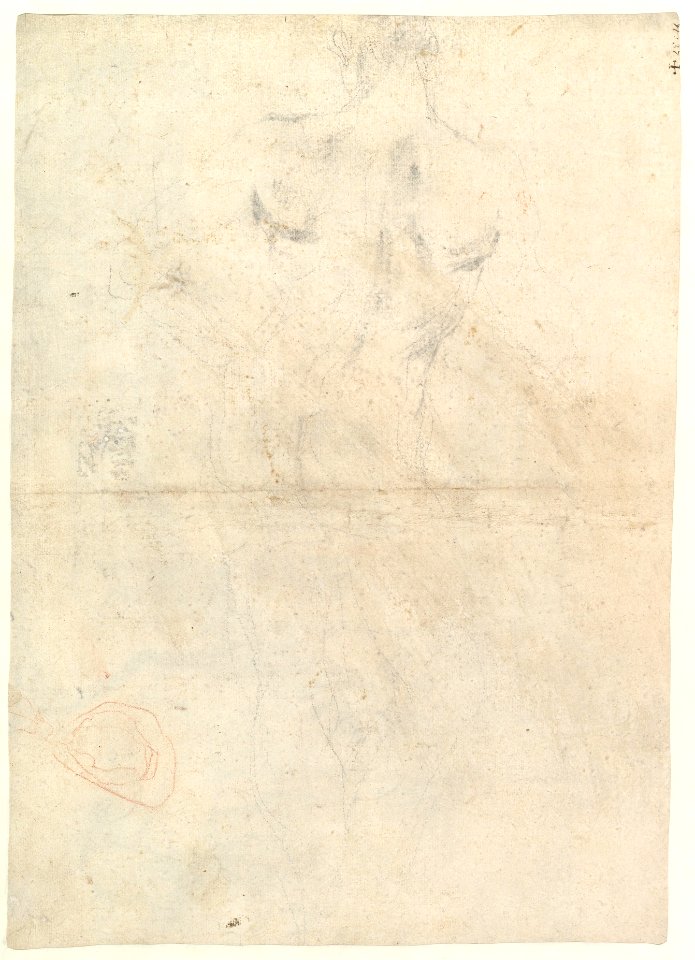 An Old Man on His Deathbed Tempted by Demons (recto); Back View of a Male Nude (verso) MET DP820502