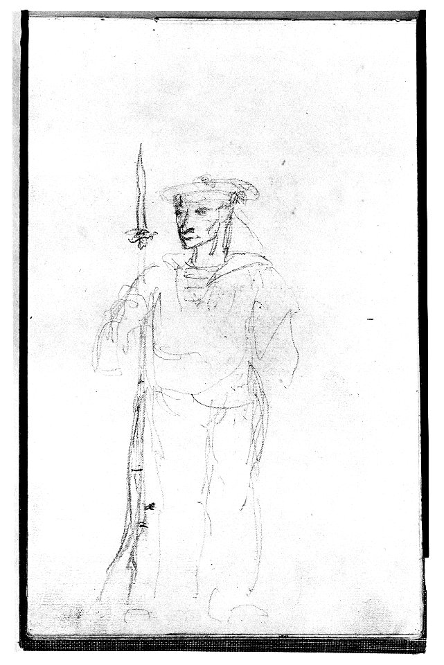 Album de Marine- Sketchbook of 48 folios containing 17 watercolors and 27 black chalk and graphite sketches MET 260898
