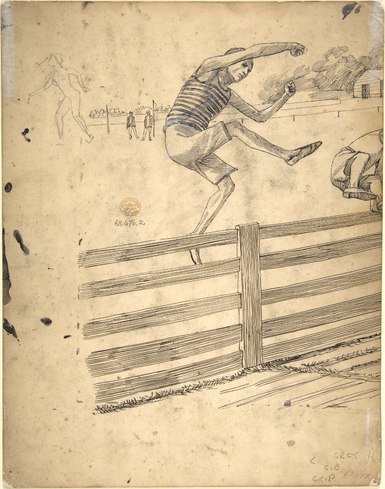 Angel Scourging a Harpy (recto); Athletic Scene (verso) MET DP806085