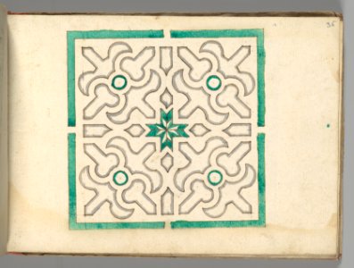 Album containing 75 Drawings for Garden Trellises & Parterres Met DP-15378-001