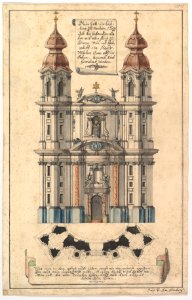 Baroque Church Façade with Obliquely Placed Towers. MET DP827874