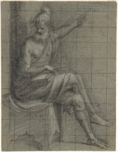 Bearded Old Man Seated with Left Arm Extented MET DP808051