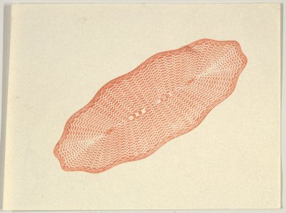Banknote motif- lathe work ornament resembling a long flat woven basket MET DP837971