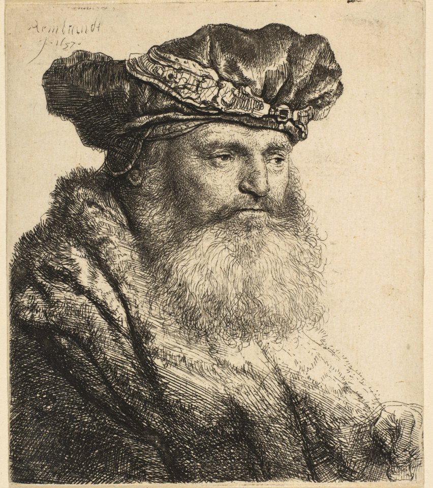 Bearded Man in a Velvet Cap with a Jewel Clasp MET DP814545