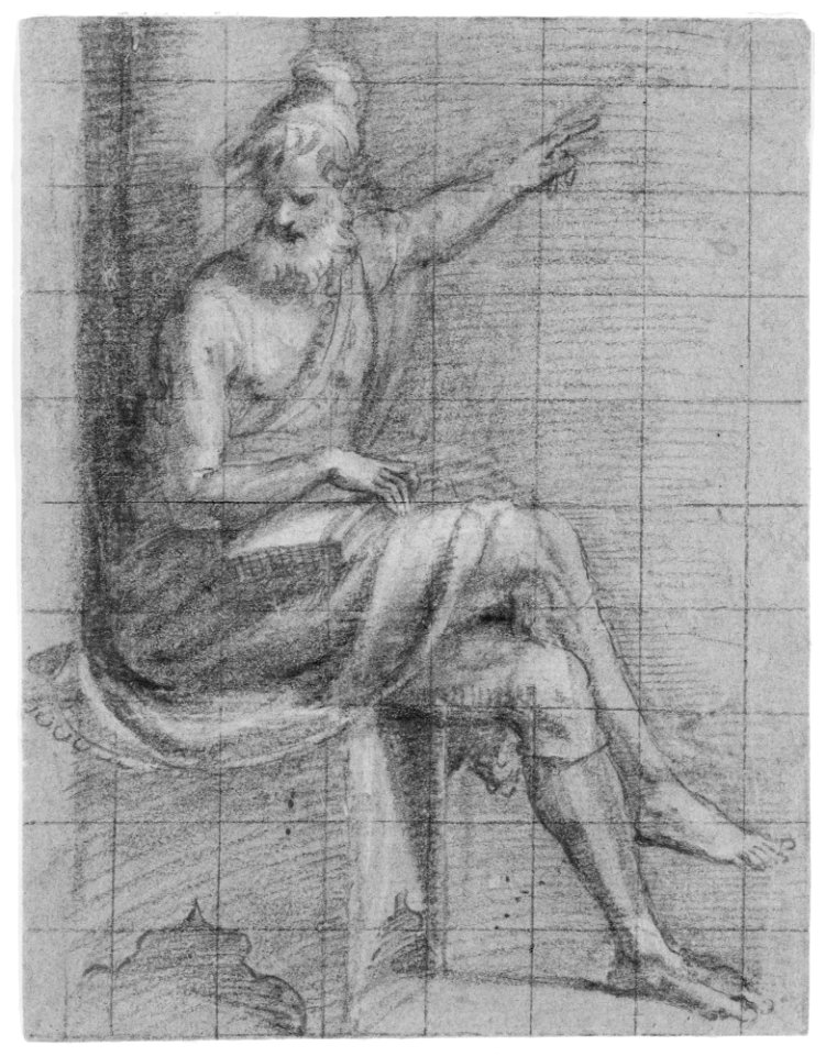 Bearded Old Man Seated with Left Arm Extented MET 173199