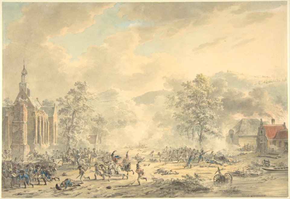 Battle Scene with Church at left MET DP800450