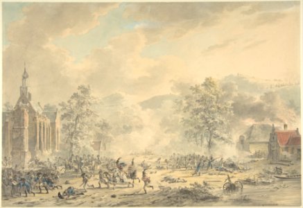 Battle Scene with Church at left MET DP800450