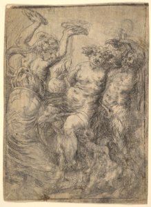 Bacchic revel with Silenus riding a goat in the centre MET DP825231