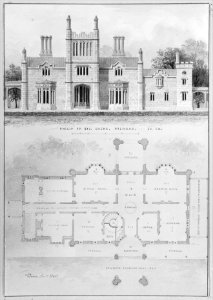 Belmead, for Philip St. George Cocke, Powhatan Co., Virginia (elevation and plan) MET MM74083