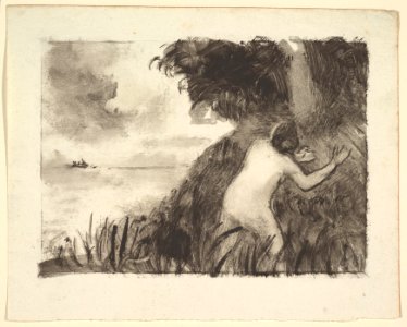 Bather Standing Among Grasses at the Shore MET DP821717