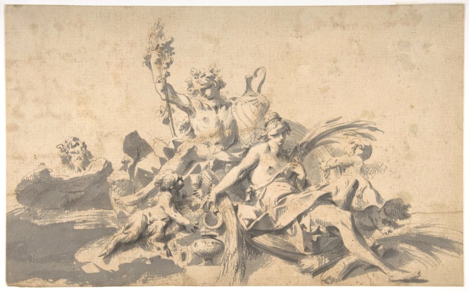 Bacchus and Ceres Attended by Putti and a Marine Deity MET DP809801