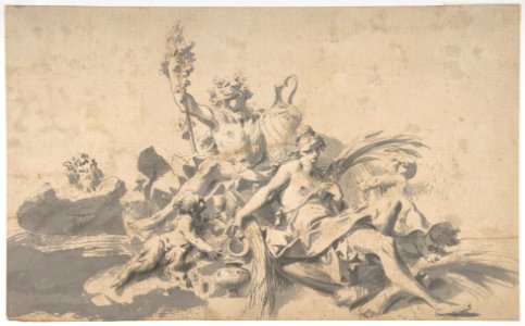 Bacchus and Ceres Attended by Putti and a Marine Deity MET DP809801