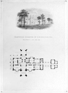 Belmead, James River, Virginia (vignette of riverside elevation and plan) MET MM74077