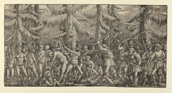 Battle Between Peasants and Naked Men in a Forest MET DP841154