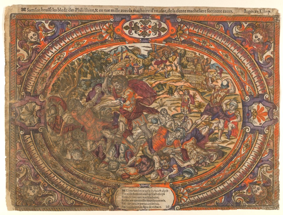 Battle against the Philistines, from the Story of Samson MET DP835941