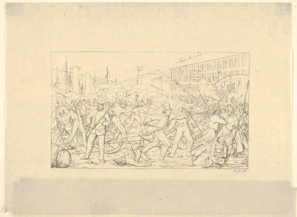Battle in Baltimore, April 19, 1861 (from Confederate War Etchings) MET DP831321