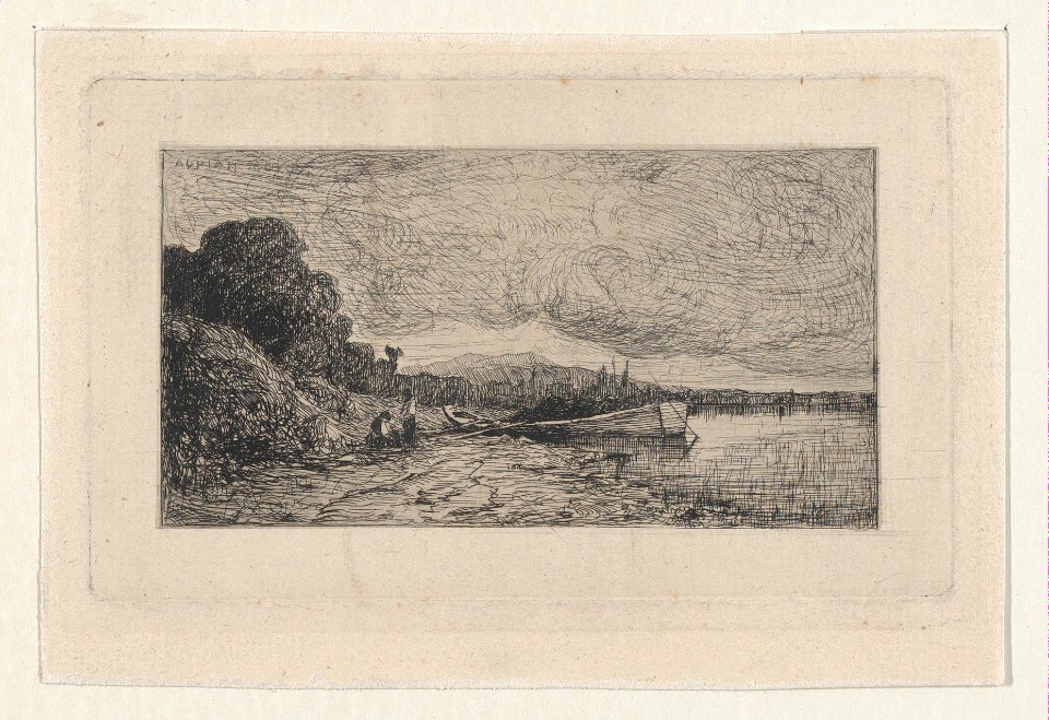 Barge on the Bank of a River MET DP874022