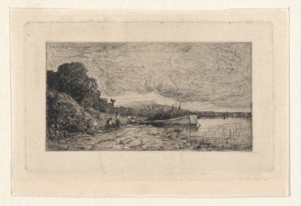 Barge on the Bank of a River MET DP874022