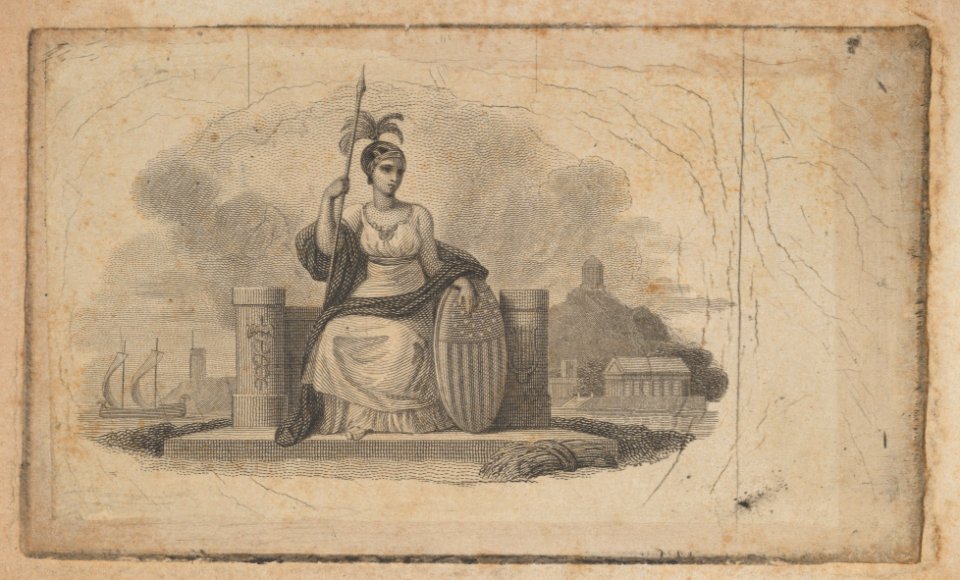 Banknote vignette with female figure representing America MET DP837934