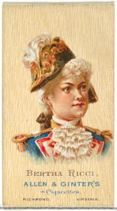 Bertha Ricci, from World's Beauties, Series 2 (N27) for Allen & Ginter Cigarettes MET DP838133