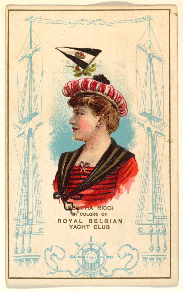 Bertha Ricci in Colors of Royal Belgian Yacht Club, from the Yacht Colors of the World series (N140) issued by Duke Sons & Co. to promote Honest Long Cut Tobacco MET DP865782